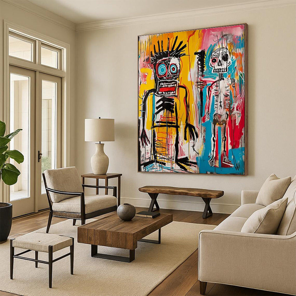 Abstract Figures Painting with Bold Colors and Expressive Lines ADGE099