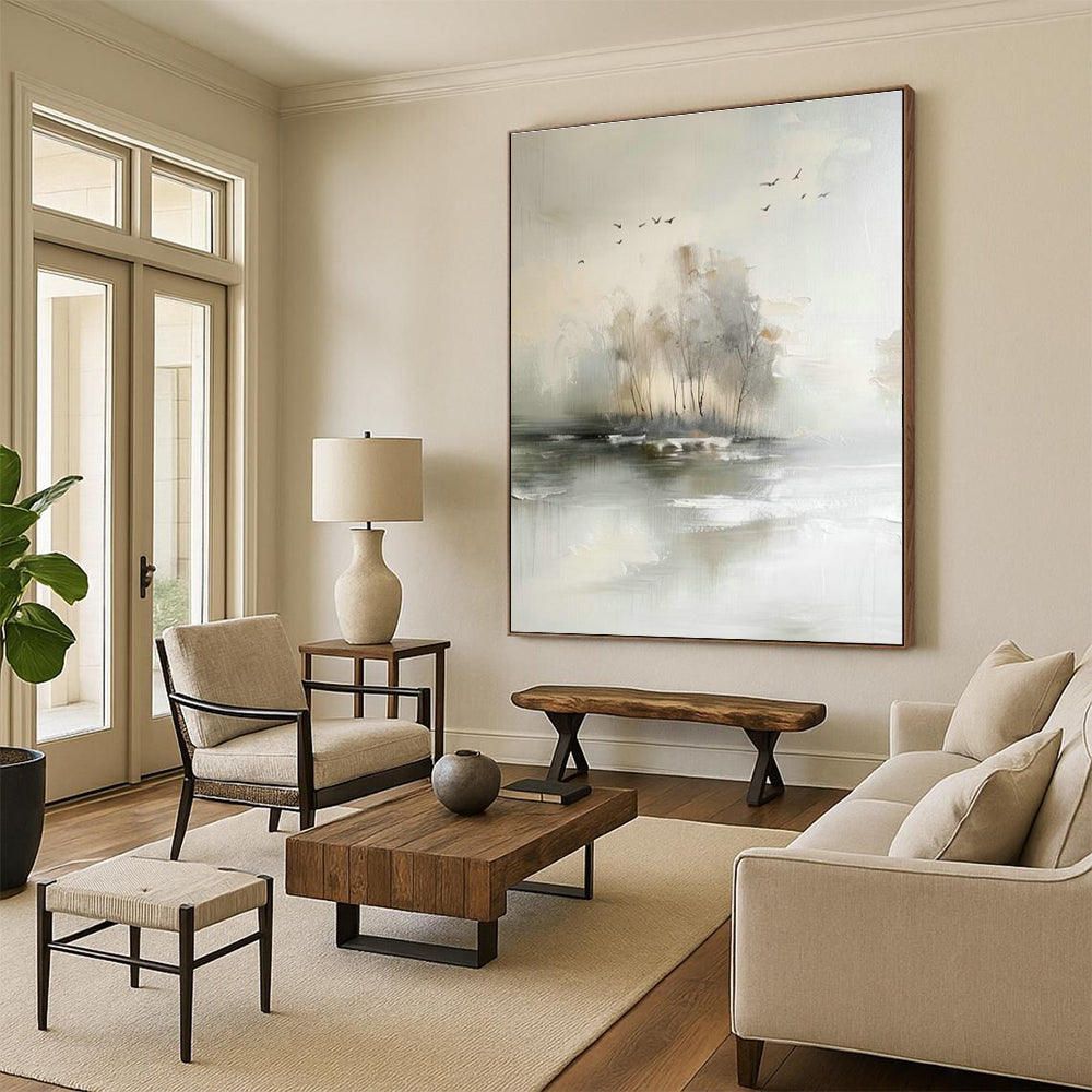 Hand-Painted Oversized Abstract Painting for Dining Room & Cottage Entryway DLZ1197