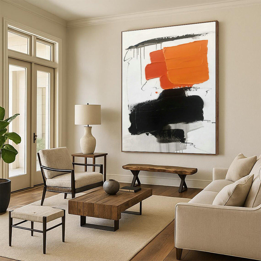 Extra - Vast Hand - Painted Abstract Canvases for Bedroom Window Walls and Cottage Hallway Storage Benches DLZ0799