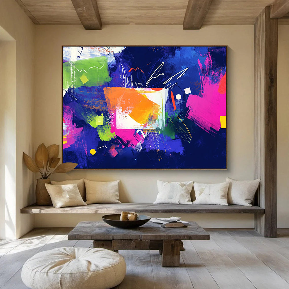 Colorful Abstract - Vibrant Shapes Collage Painting DYP052