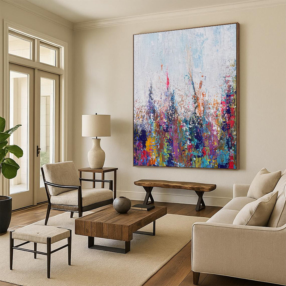 Colorful Floral Abstract Painting with Vivid Hues ADGE467