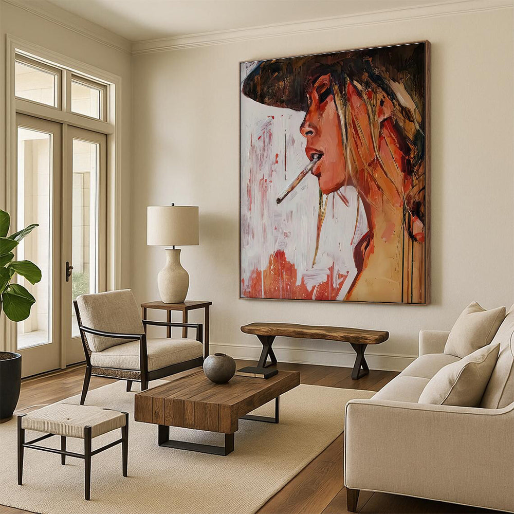 Hand-Painted Abstract Artwork for Dining Room & Cottage Entryway DLZ2342