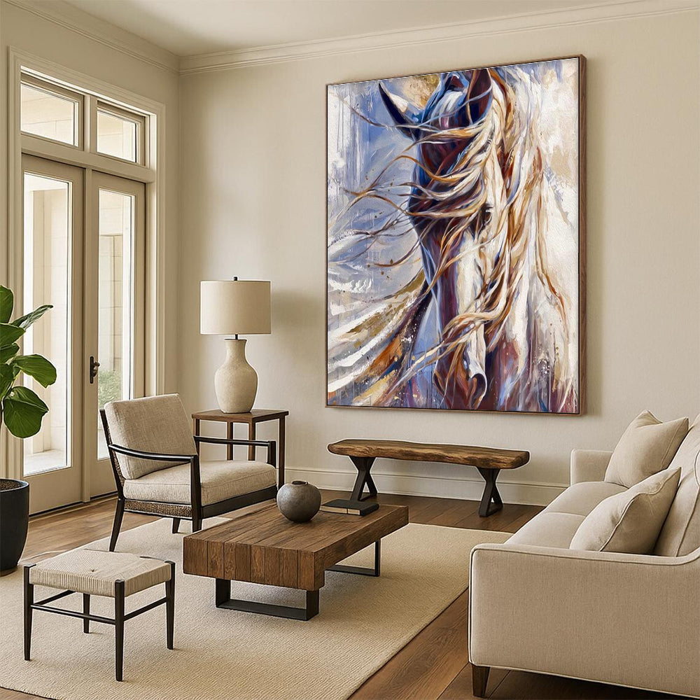Oversized Abstract Painting for Dining Room & Cottage Bedroom DLZ2353