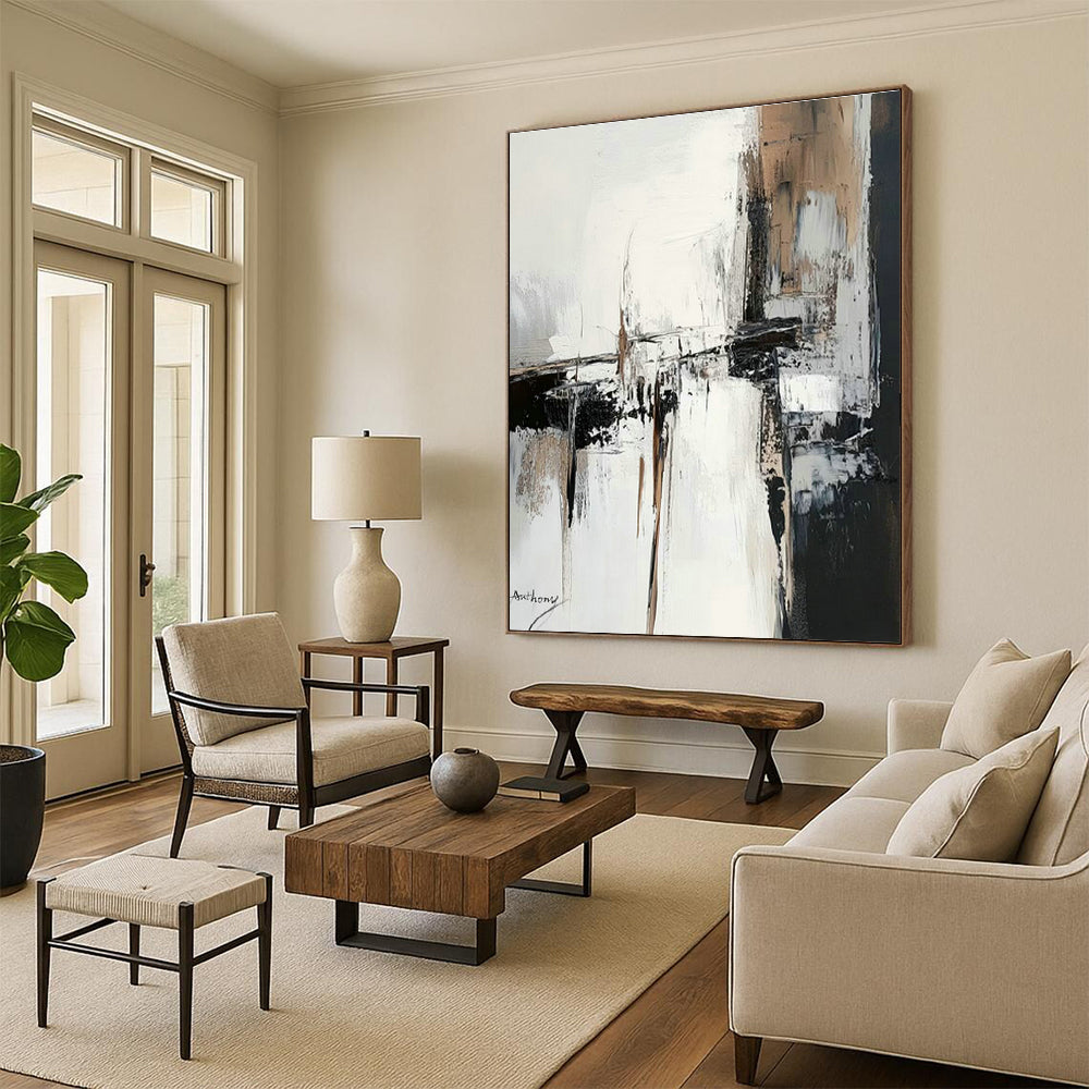 Custom - Designed Hand - Painted Abstract Canvases for Bedroom Canopy Beds and Office Standing Desks DLZ0794