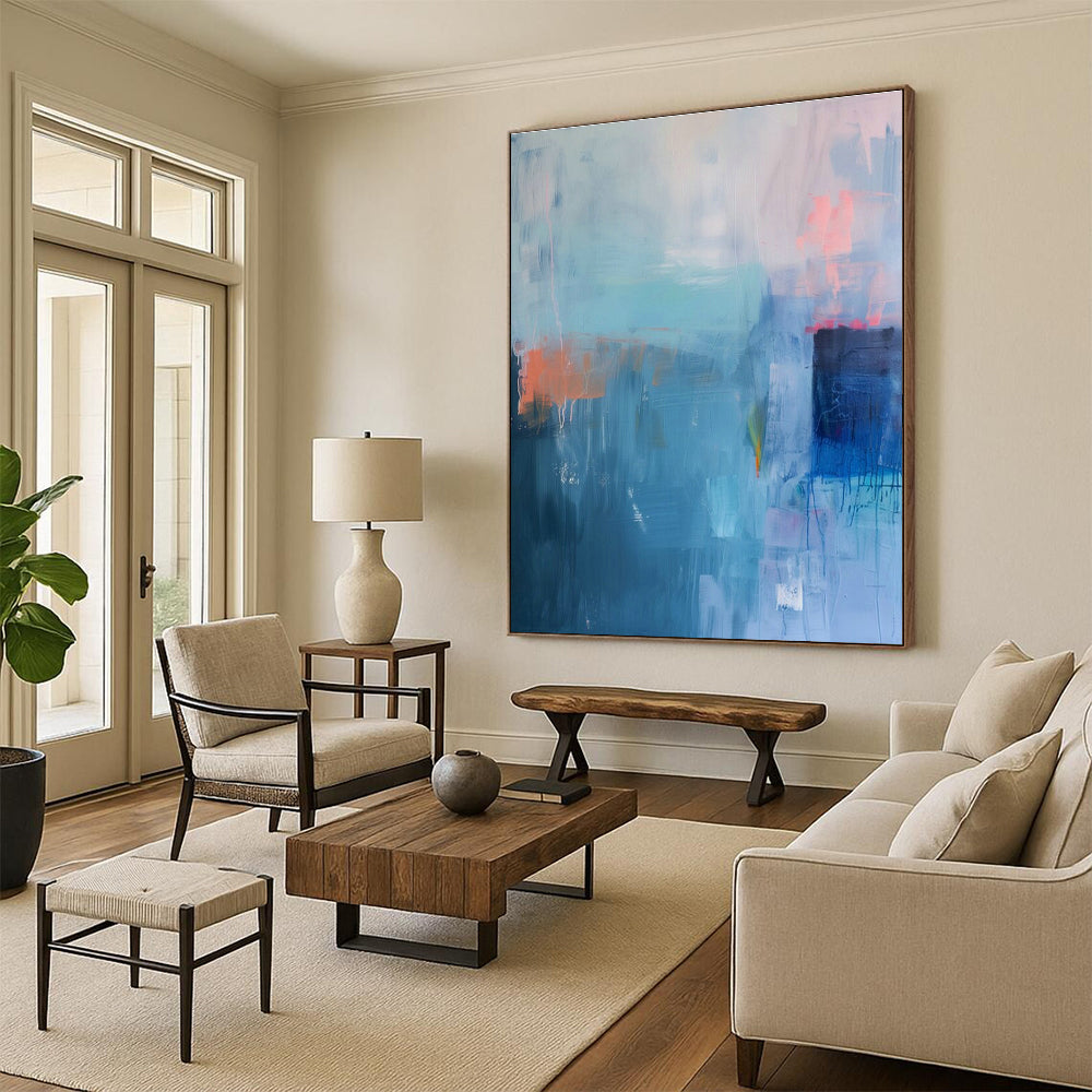 Enormous Custom-Designed Handmade Abstract Canvas Art for Living Room & Hallway DLZ2087