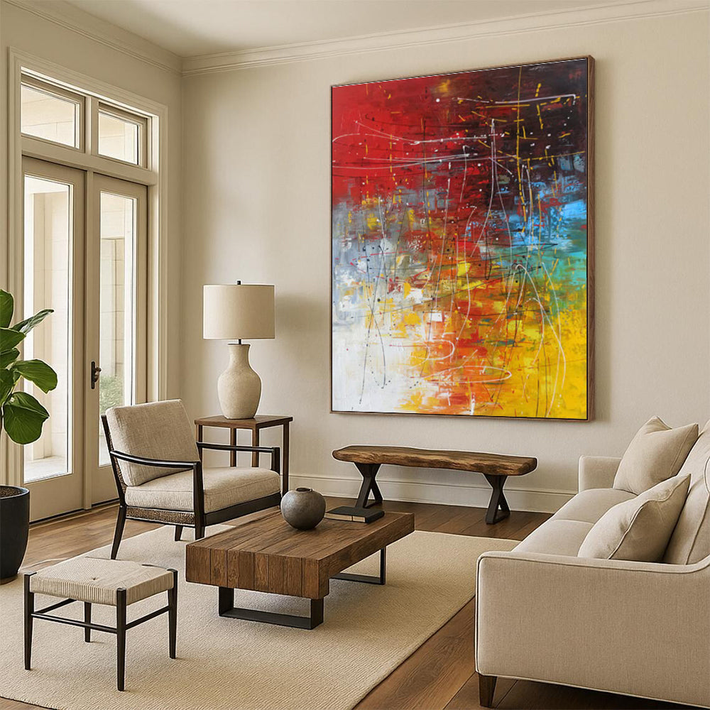 Colorful Abstract Expression Painting ADGE254