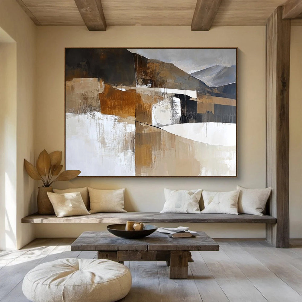Earth - toned Abstract Landscape Painting DYP479