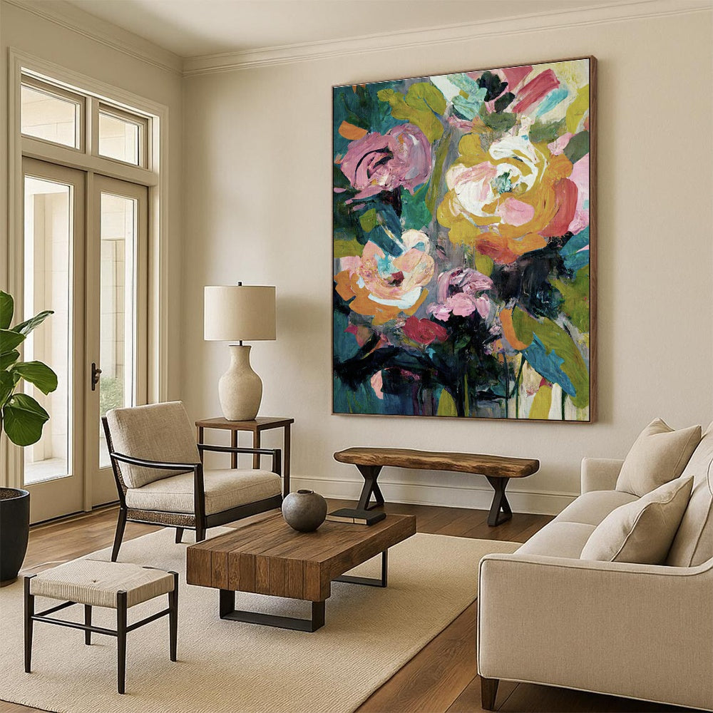 Custom - Designed Handcrafted Abstract Canvas for Bedroom & Entryway DLZ1362