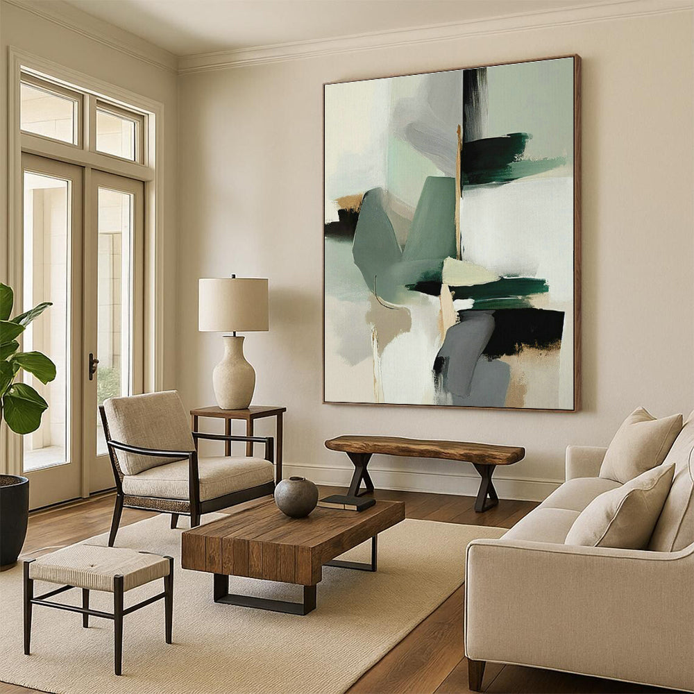 Original Hand-Painted Abstract Painting for Cottage Living Room and Cottage Hallway DLZ1640