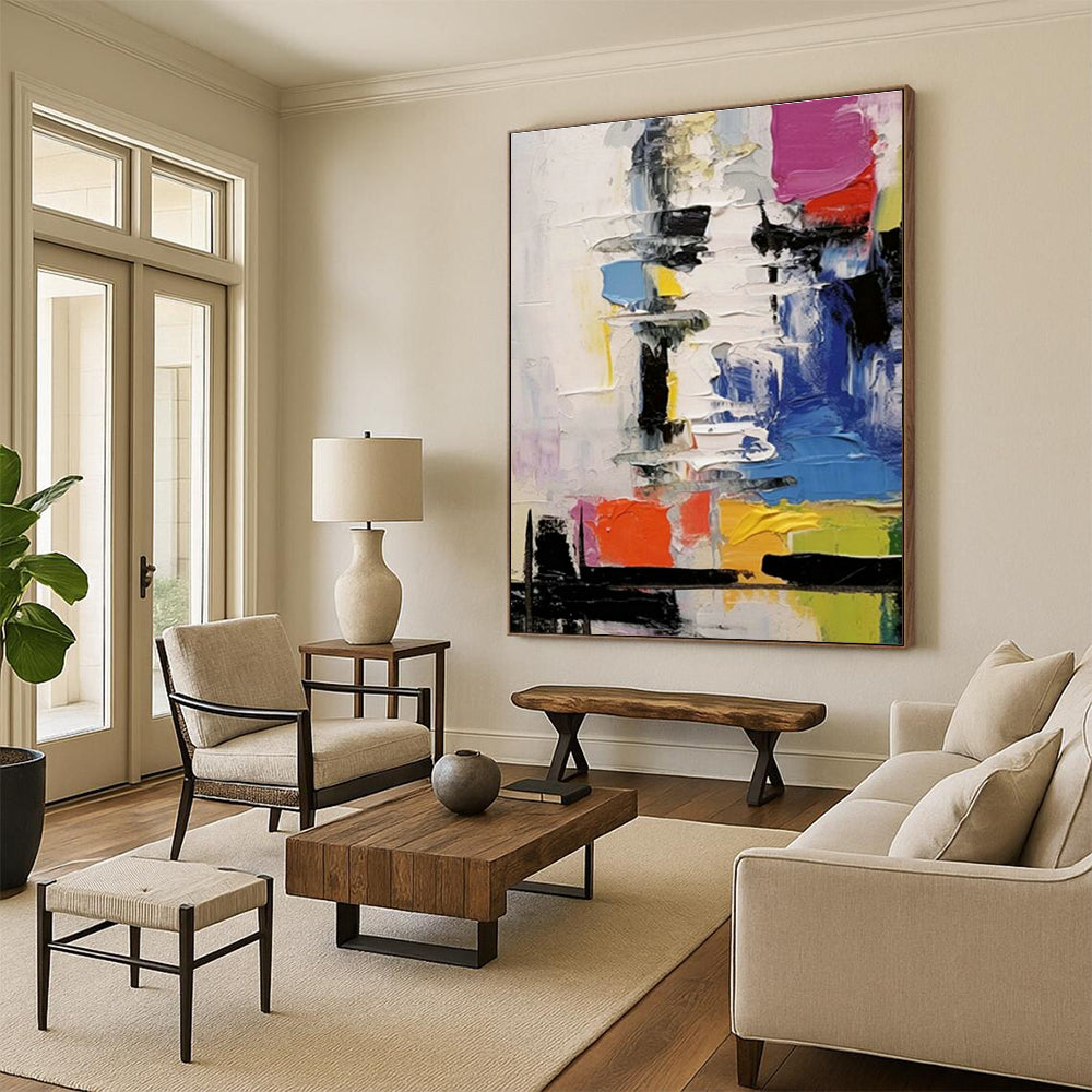 Customization of Large - sized Hand - Painted Abstract Paintings for Hallway, Enrich the Spatial Layers DLZ0368