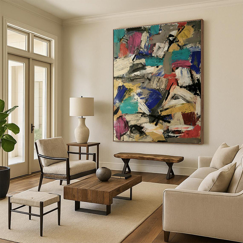 Large-Scale Custom Abstract Mural for Bedroom & Entryway DLZ1046