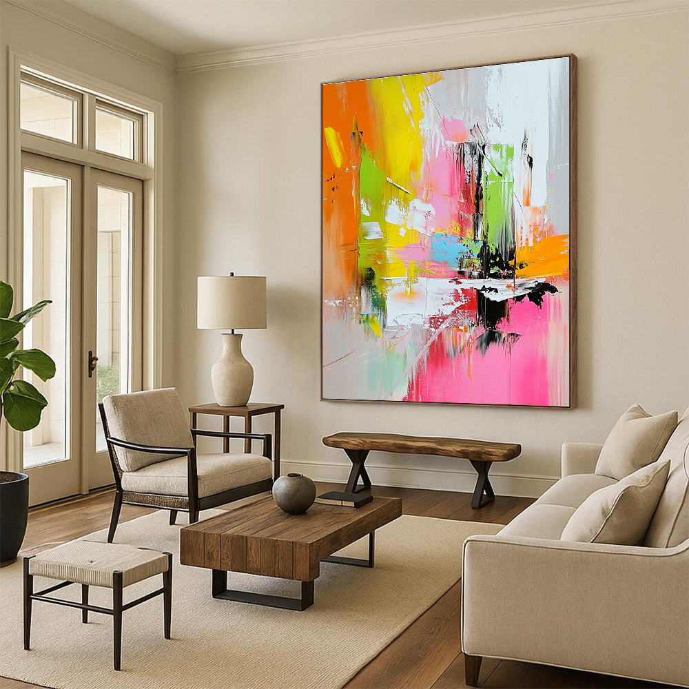 Bright Color Abstract Painting with Dynamic Compositions GER716