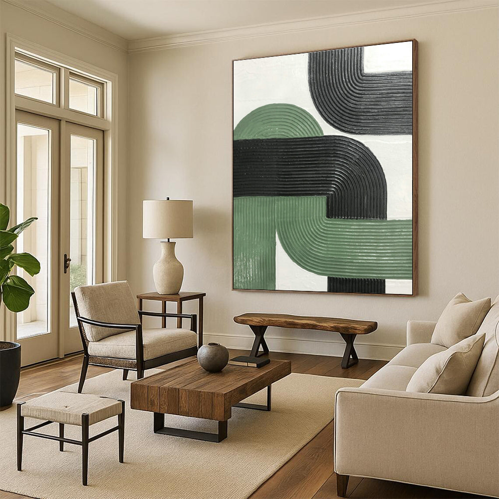 Custom-Made Extra Large Abstract Wall Hanging for Dining Room & Entryway DLZ1178