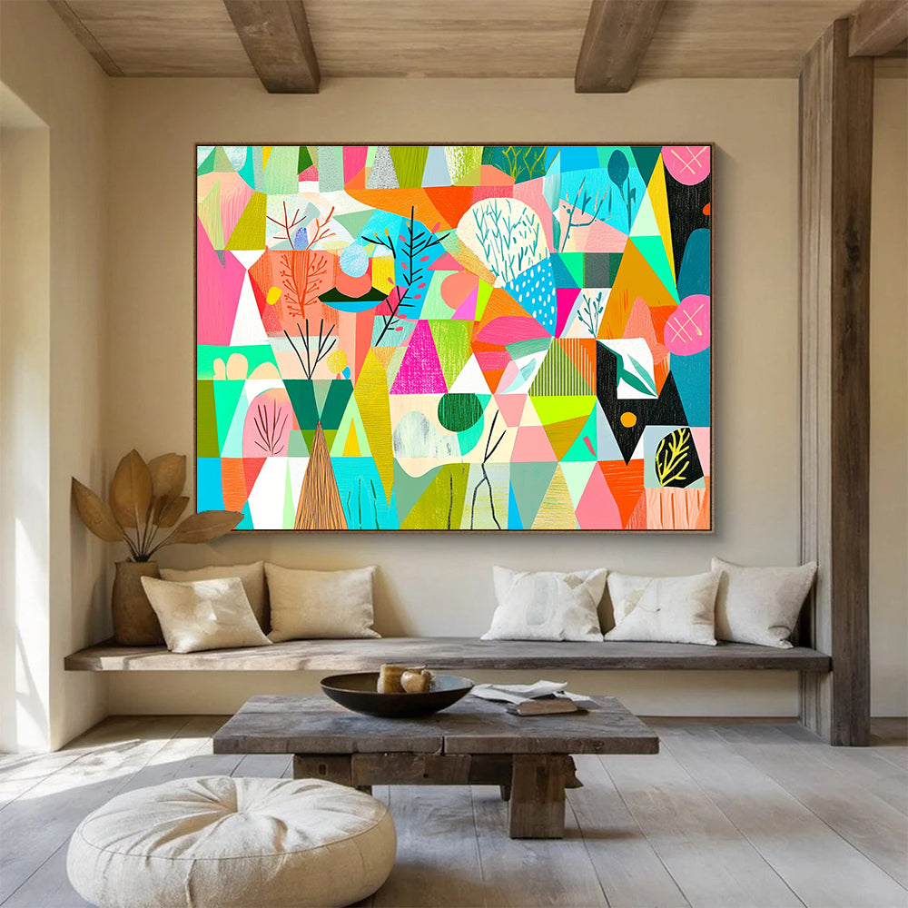 Colorful Geometric Landscape Abstract Painting DYP154