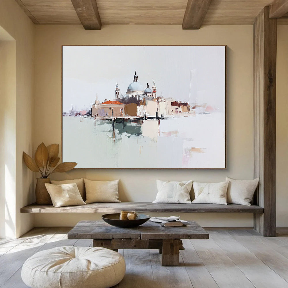 Abstract Venice Scene Painting with Soft Color Palette DYP285