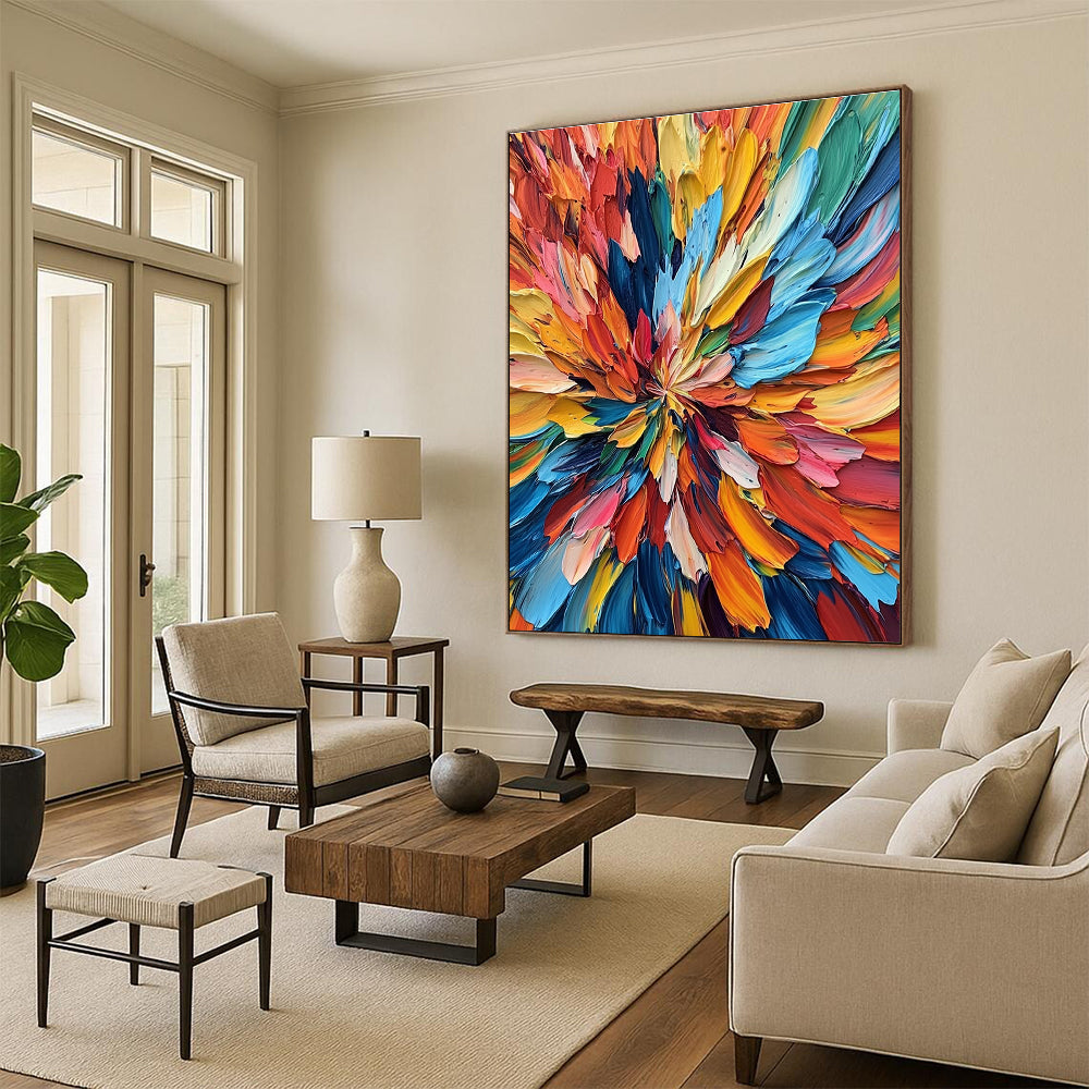 Textured Flower - Like Abstract with Multicolor Petals GER302