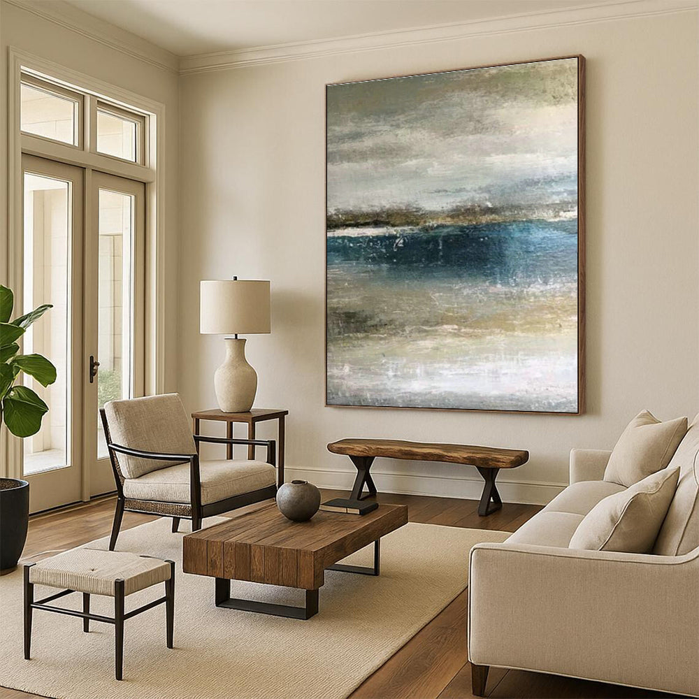 Custom Abstract Paintings for Cottage Office Printer Stands & Bedroom Bedside Table Drawer Bottoms DLZ0926
