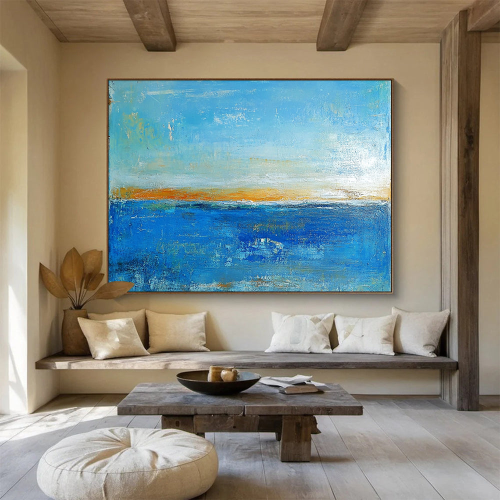 Large abstract painting inspired by Turner Kandinsky and Richard Schmid blending vibrant colors and dynamic forms for a captivating wall statement.SC034