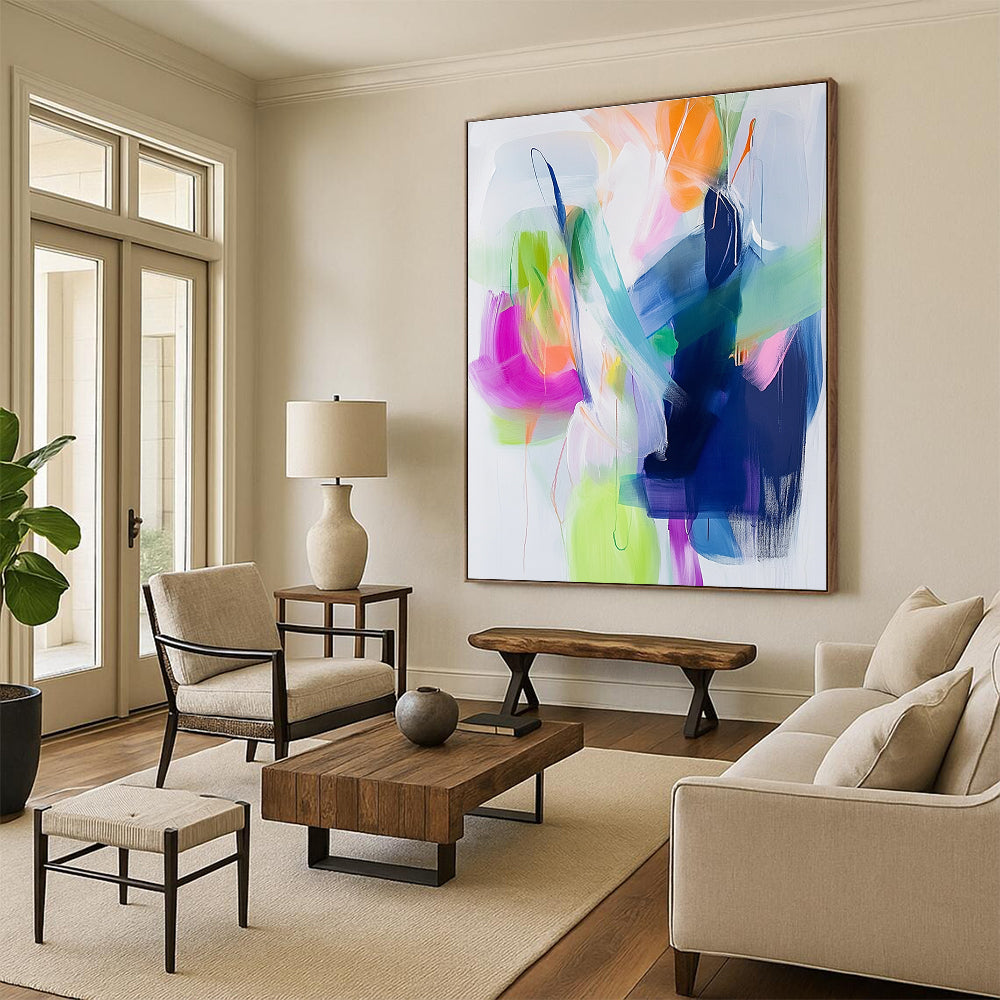 Fluid Color Abstract Painting with Soft and Bold Strokes GER628