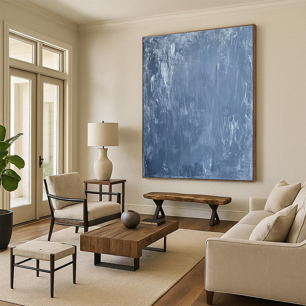 Gray Textured Abstract Painting with Subdued Tones GER402