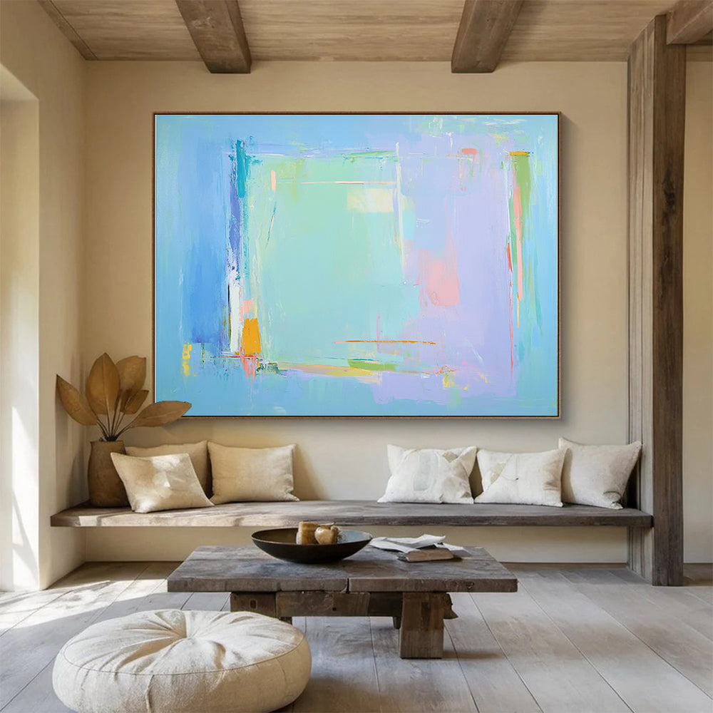 Soft Color Field Abstract Painting with Pastel Hues DYP535