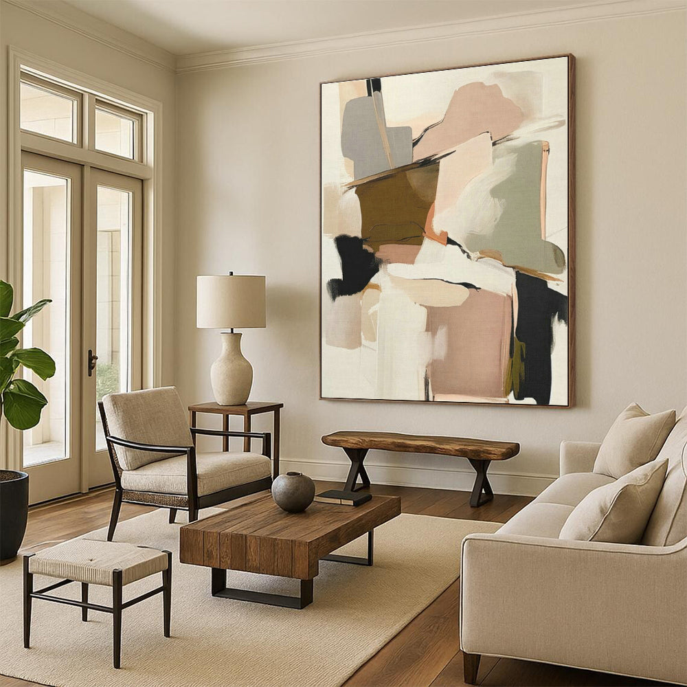 Original Handmade Abstract Canvas for Entryway and Cottage Office DLZ1635