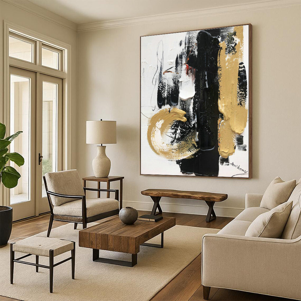 Abstract Hand - Painted Canvases for Living Room Coffee Tables & Dining Room Server Carts DLZ0820