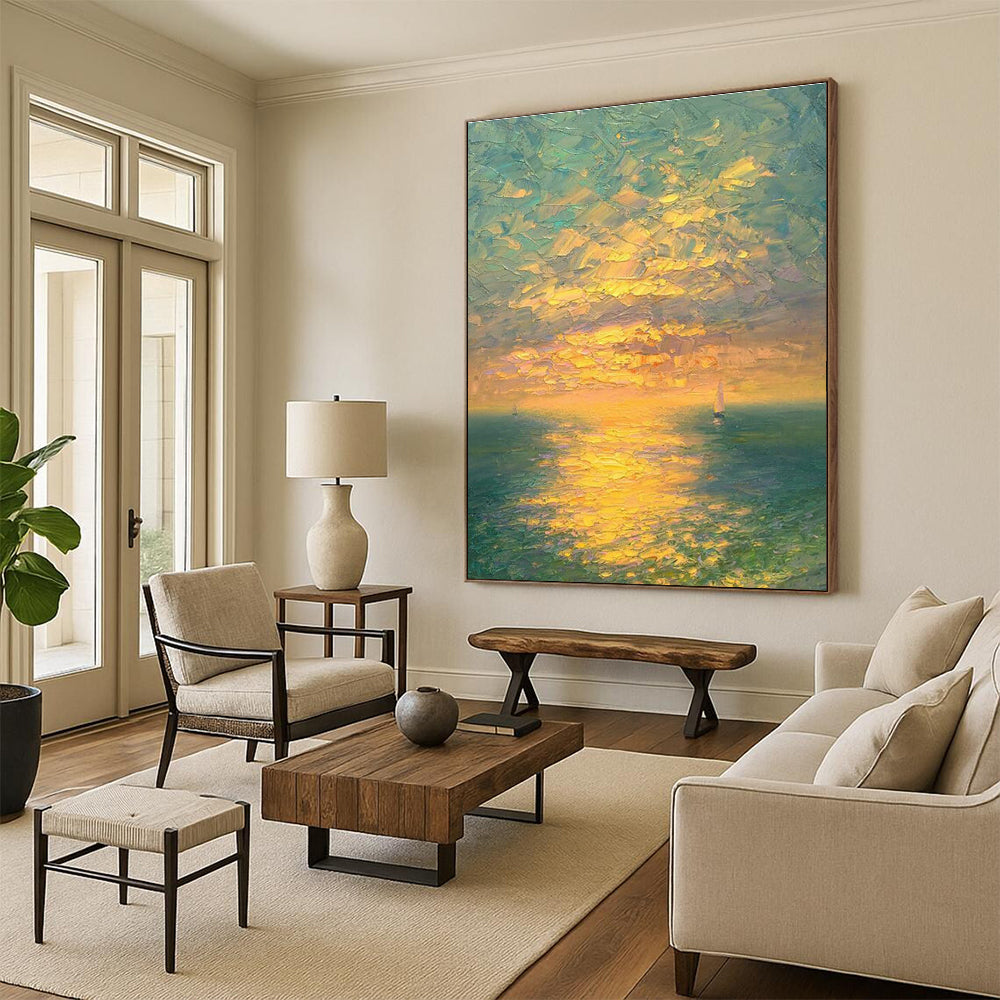 Vast - Scale Custom Abstract Paintings for Cottage Dining Room Fireplaces & Office Break Room Nooks DLZ0734