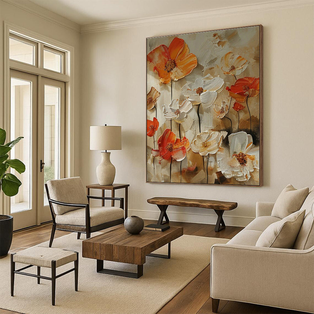 Hand - Painted Oversized Abstract Wall Mosaic for Bedroom & Entryway DLZ1406