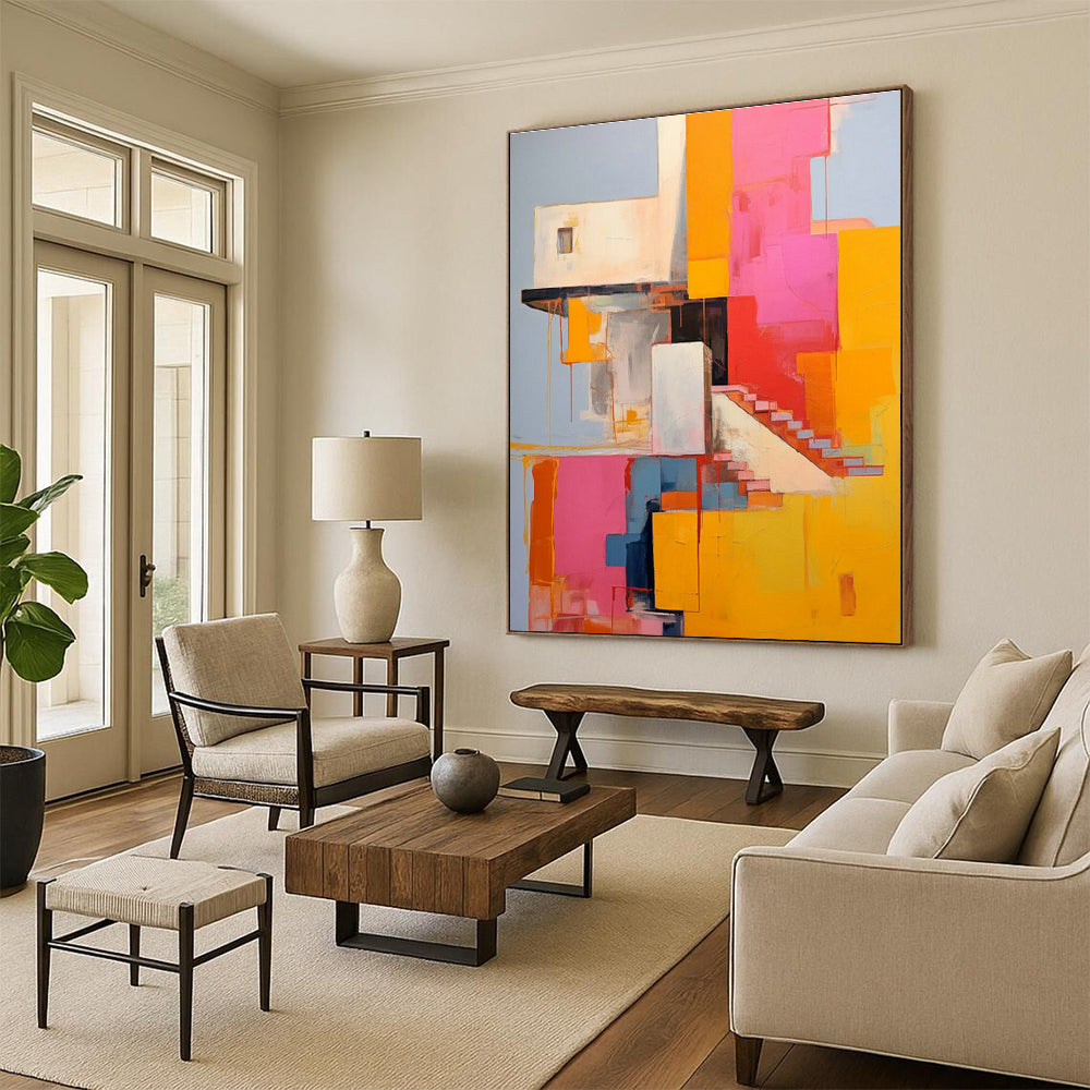 Hand - Painted Grand - Sized Abstract Creation for Dining Room & Bedroom DLZ1330