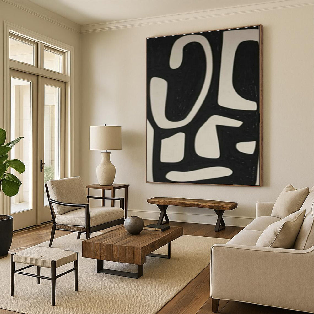 Oversized Custom Handmade Abstract Wall Art for Office Break Room and Cottage Dining Room Sideboard Wall DLZ1978