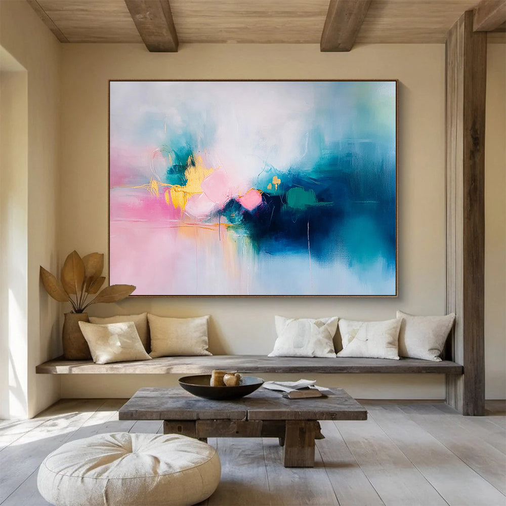 Colorful Abstract Dreamscape Painting with Pastel Hues DYP541