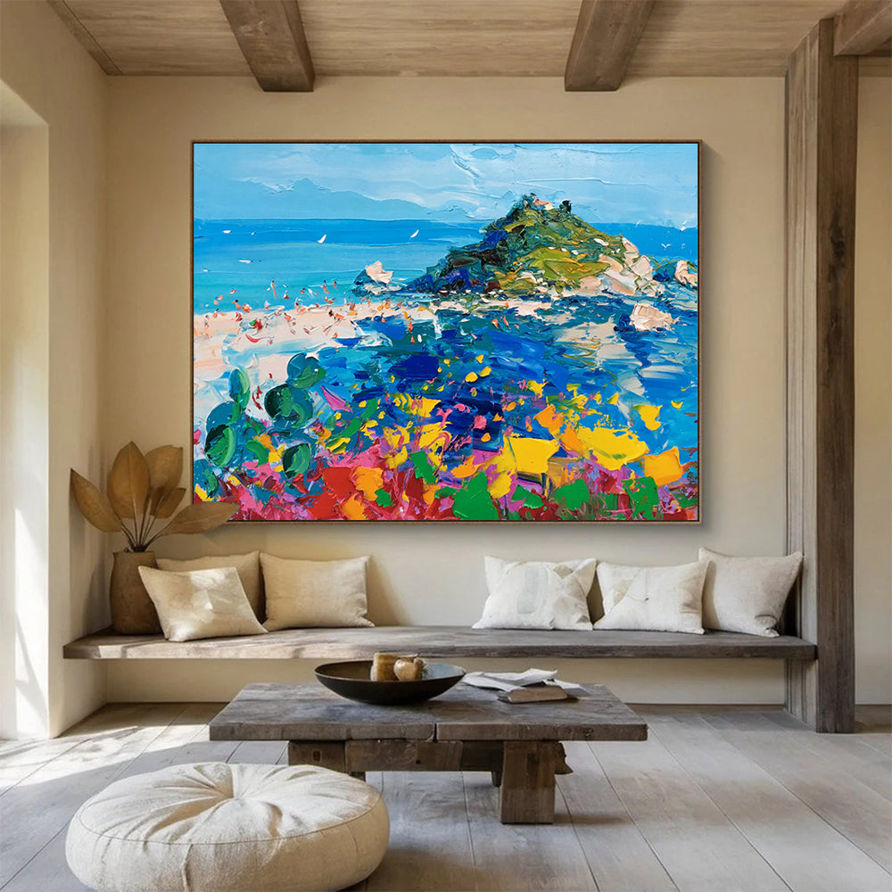 Colorful Island Beach Abstract Painting THY479