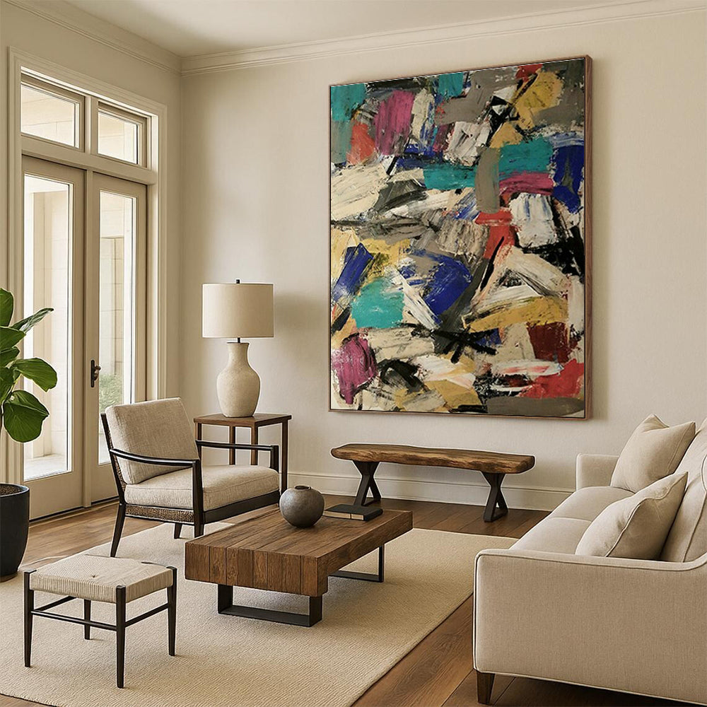Custom Hand-Painted Abstract Painting for Office and Cottage Entryway DLZ1604