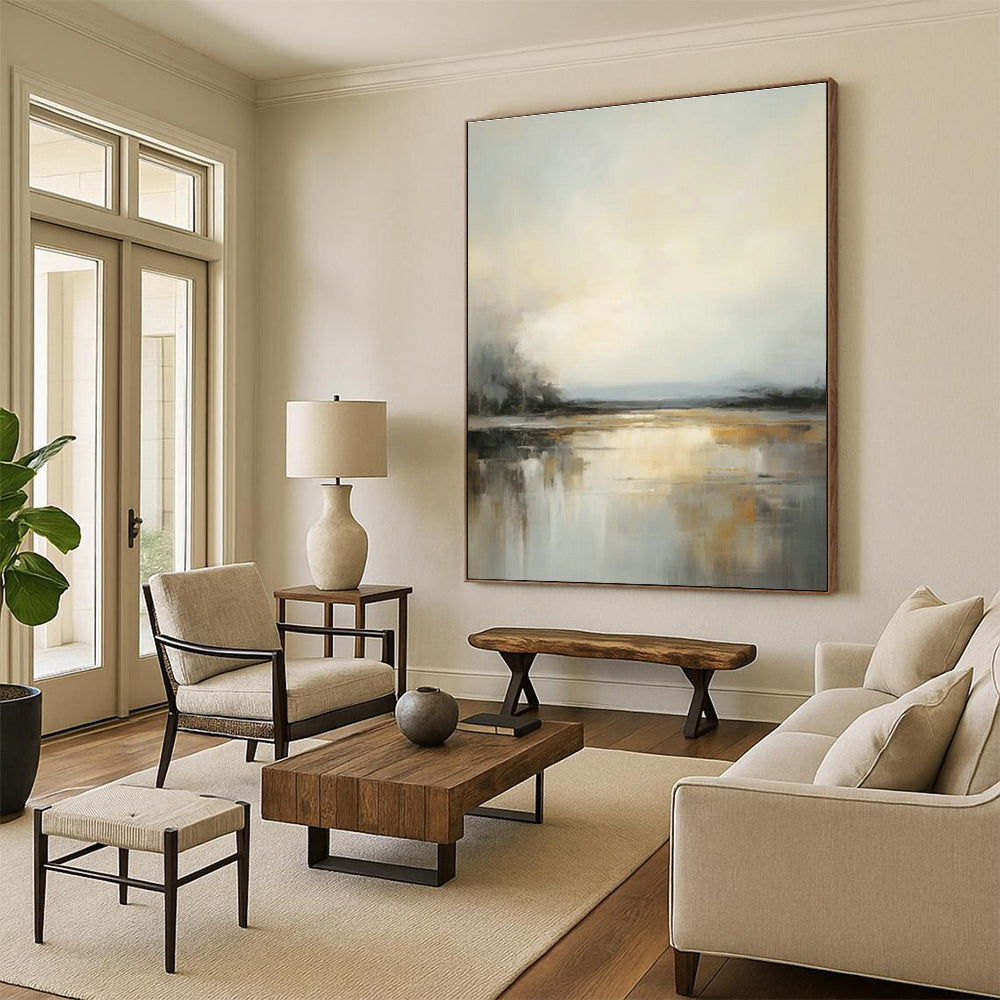 Custom Hand - Painted Abstract Art for Living Room Sectional Backs & Office Break Room Tables DLZ0830