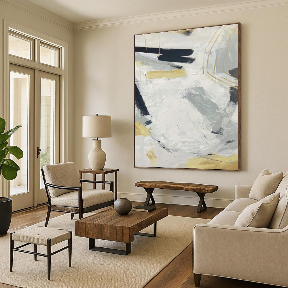 Hand-Painted Abstract Artwork for Cottage Living Room & Hallway DLZ2287