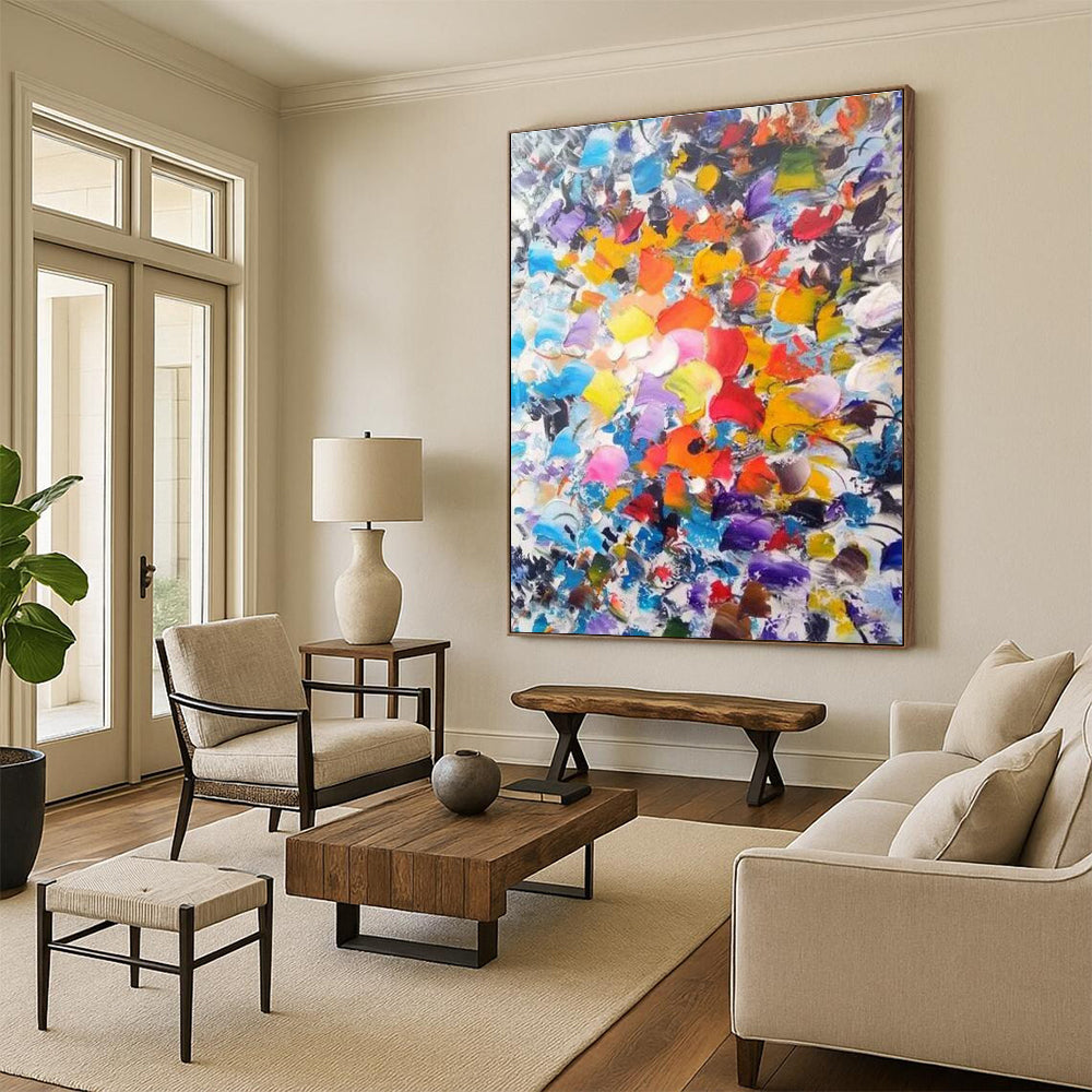 Vibrant Colorful Abstract Painting with a Burst of Hues ADGE411