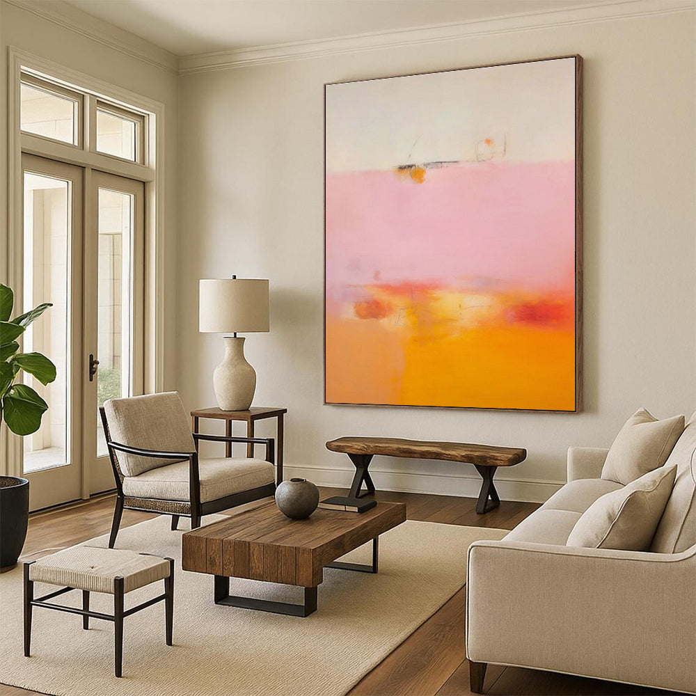 Large-Scale Bespoke Abstract Canvas for Dining Room & Entryway DLZ0999
