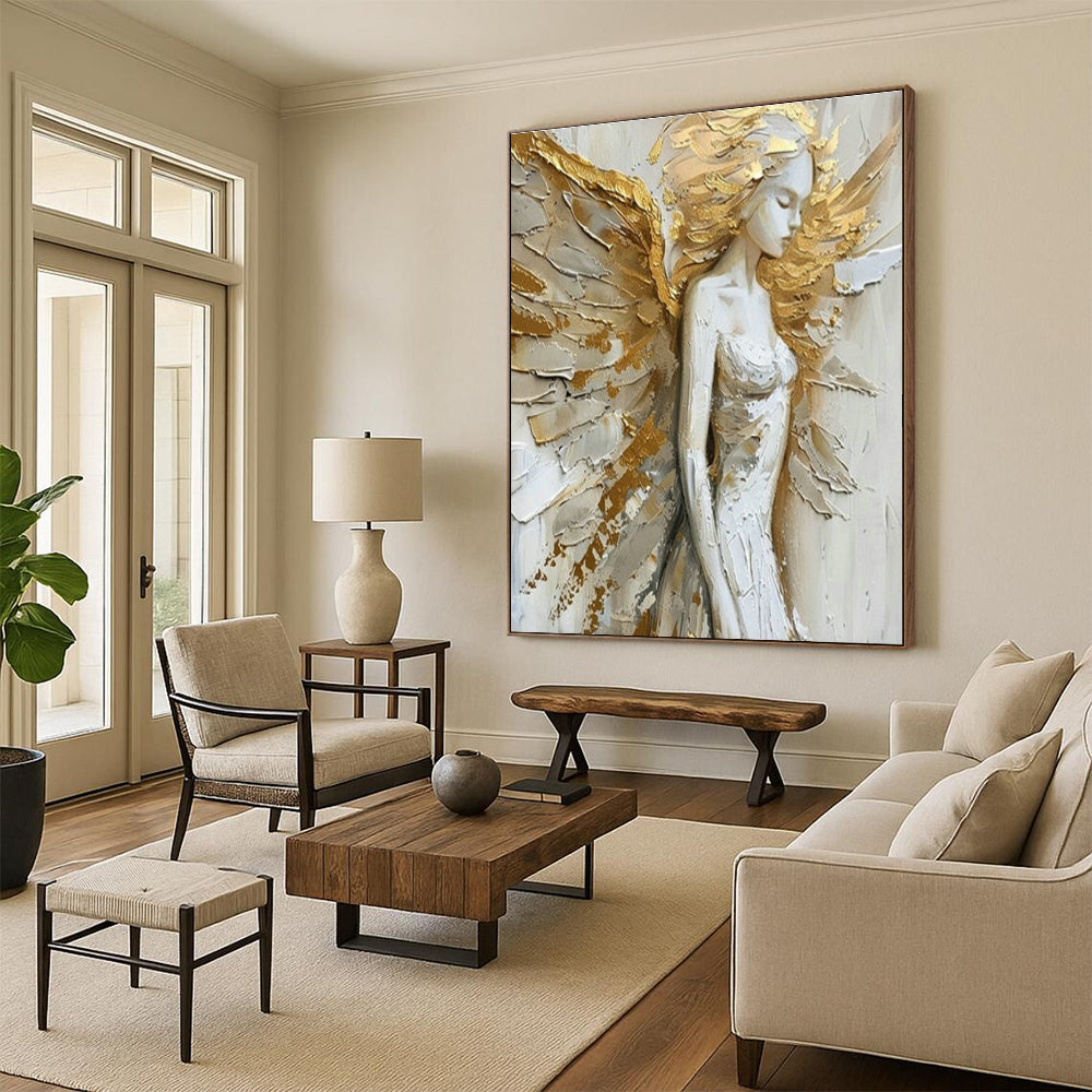 Large Custom Handmade Abstract Painting for Living Room and Cottage Dining Room DLZ1552