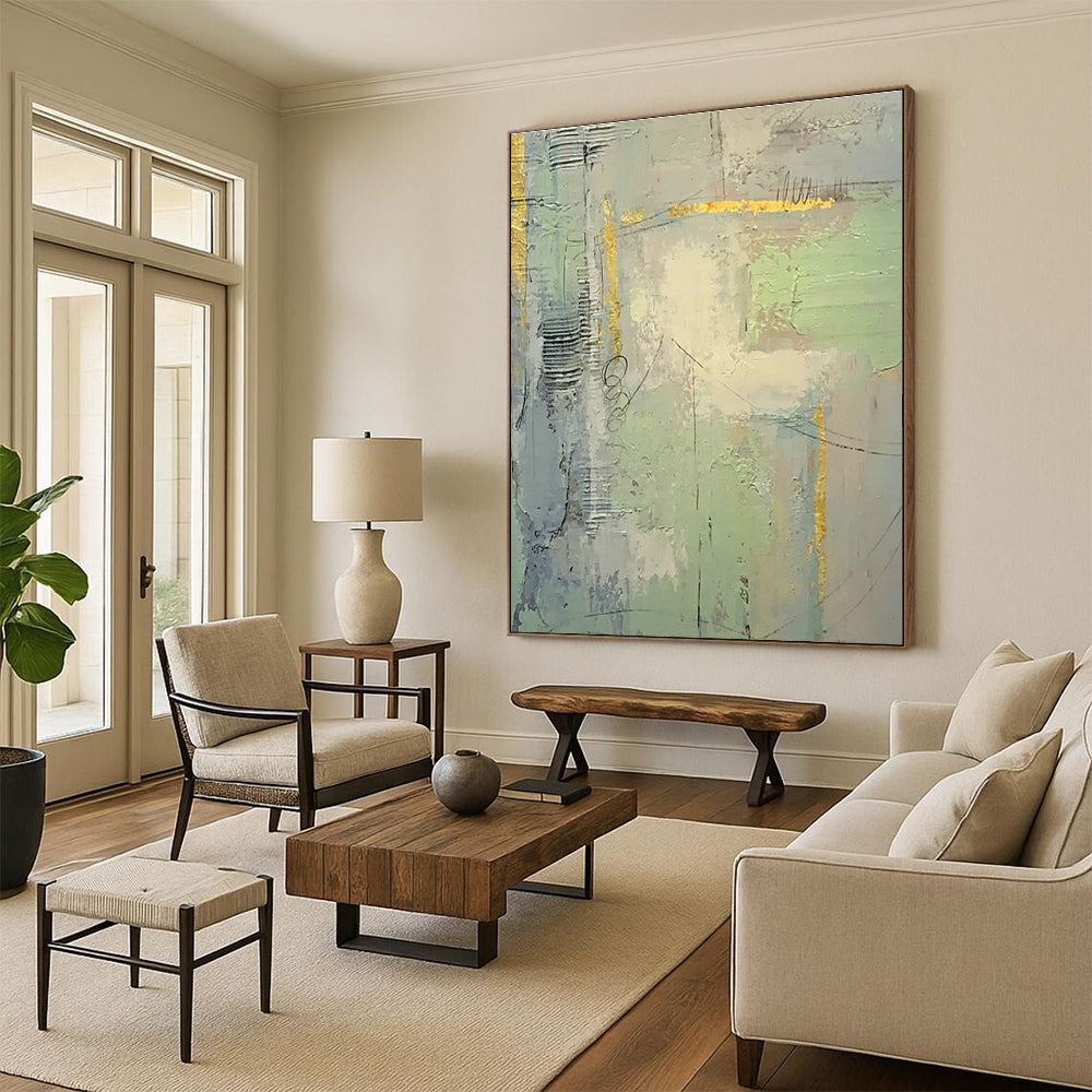 Grand - Scale Abstract Hand - Painted Murals for Bedroom & Entryway DLZ0566