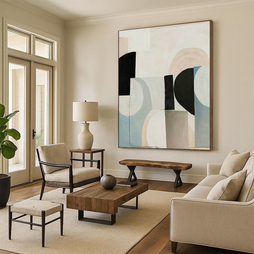 Large Hand-Painted Abstract Art for Cottage Bedroom and Entryway DLZ1517