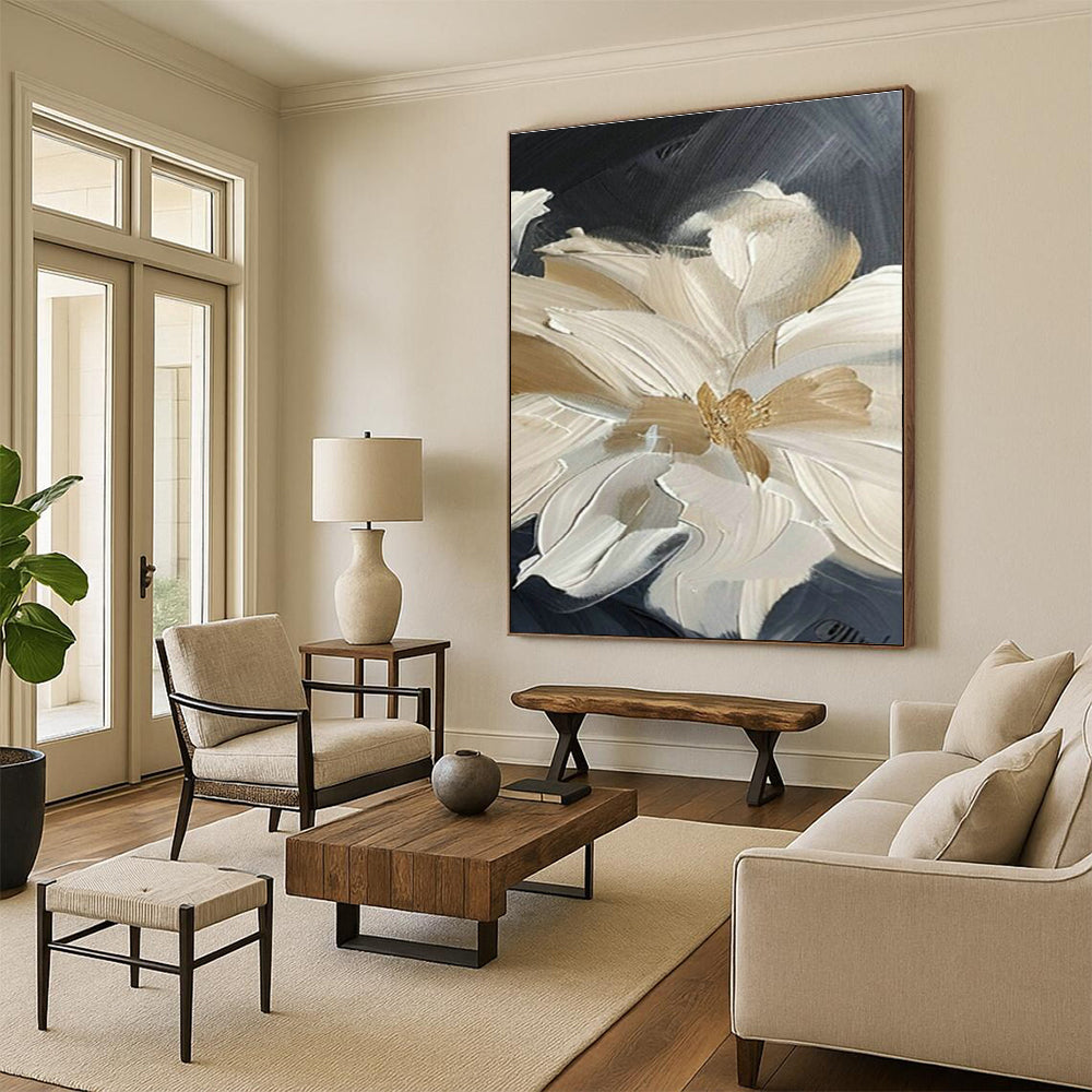 Extra-large Custom Hand-Painted Abstract Canvas for Dining Room Herb Garden Wall and Entryway Plant Stand Area Wall DLZ1995