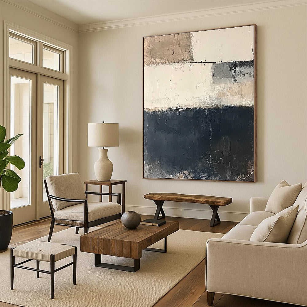 Neutral Tones Abstract Painting with Textured Layers GER530