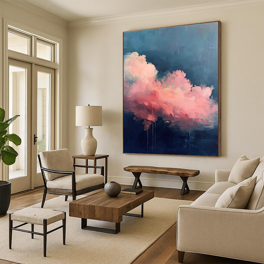 Oversized Abstract Hand - Painted Murals for Dining Room Bay Windows & Entryway Mudrooms DLZ0584