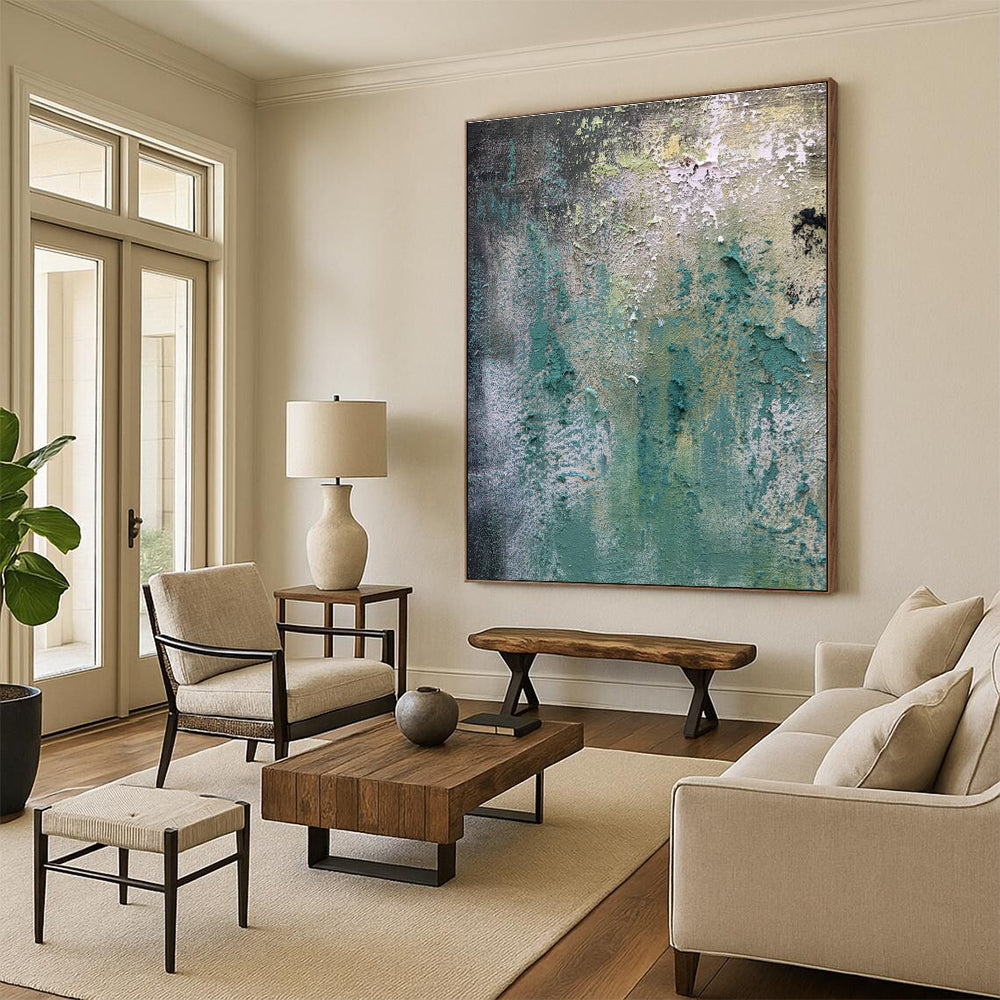 Hand - Painted Abstract Art for Dining Room Bay Window Curtain Rods & Entryway Mirror Frames DLZ0904