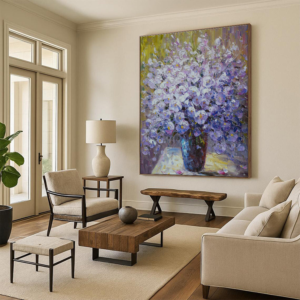Custom - Designed Hand - Painted Abstract Canvas for Dining Room & Entryway DLZ1353