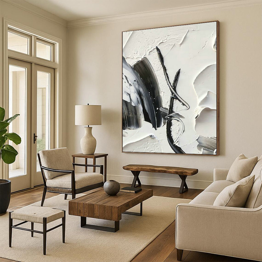 Extra - Large Custom Hand - Painted Abstract Painting for Dining Room, Upgrade the Dining Style DLZ0373