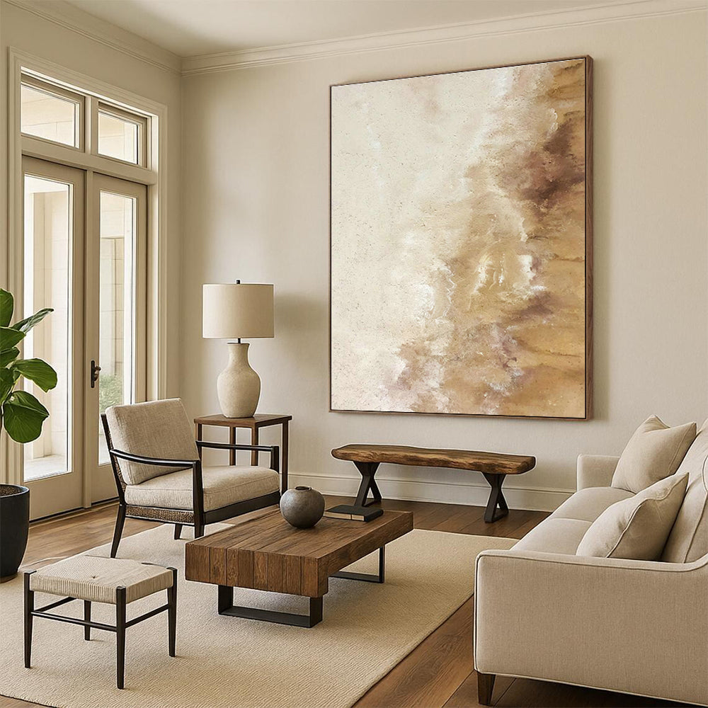 Extra-Large Hand-Painted Abstract Artwork for Cottage Entryway & Dining Room DLZ1230