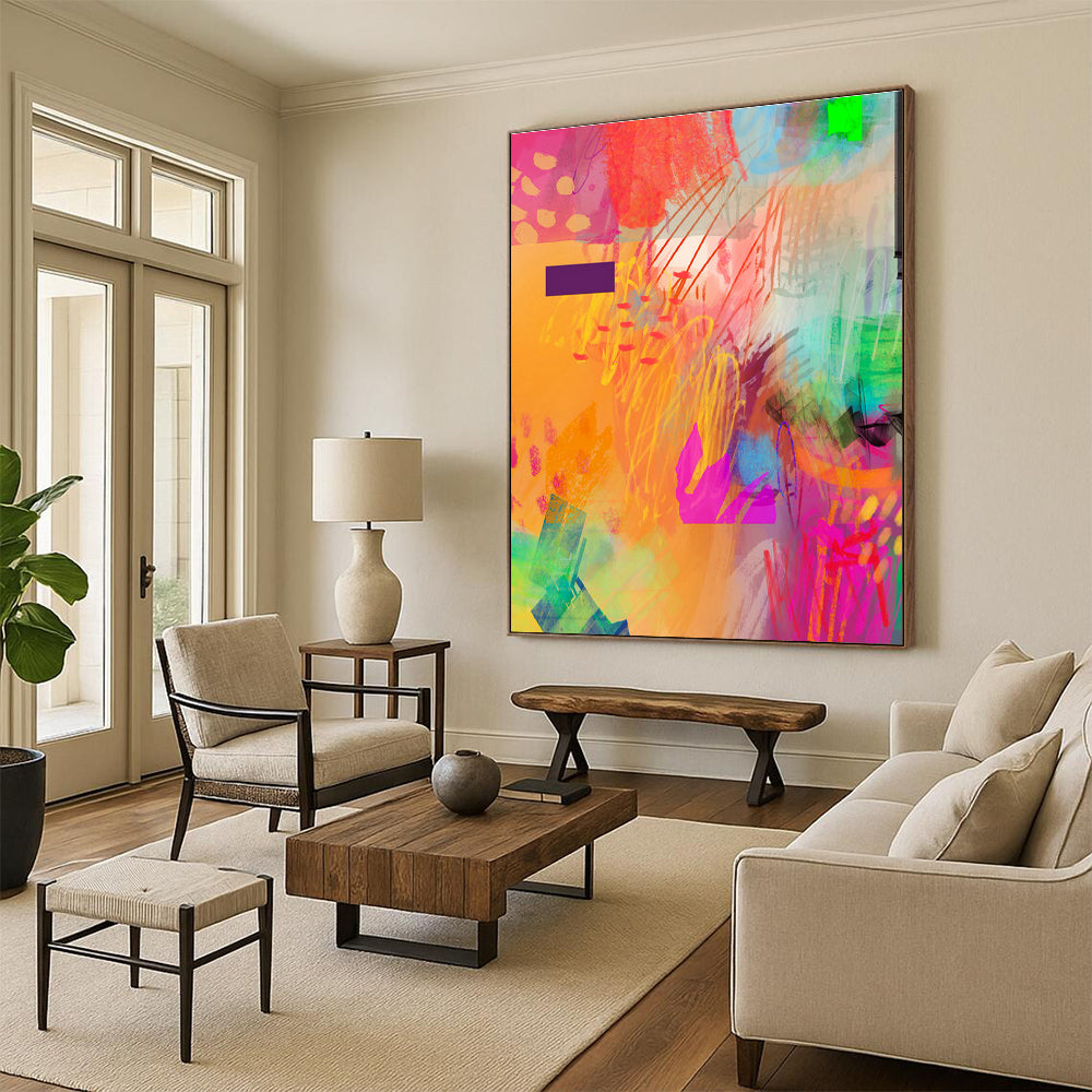 Large - Format Hand - Painted Abstracts for Office and Living Room DLZ0643