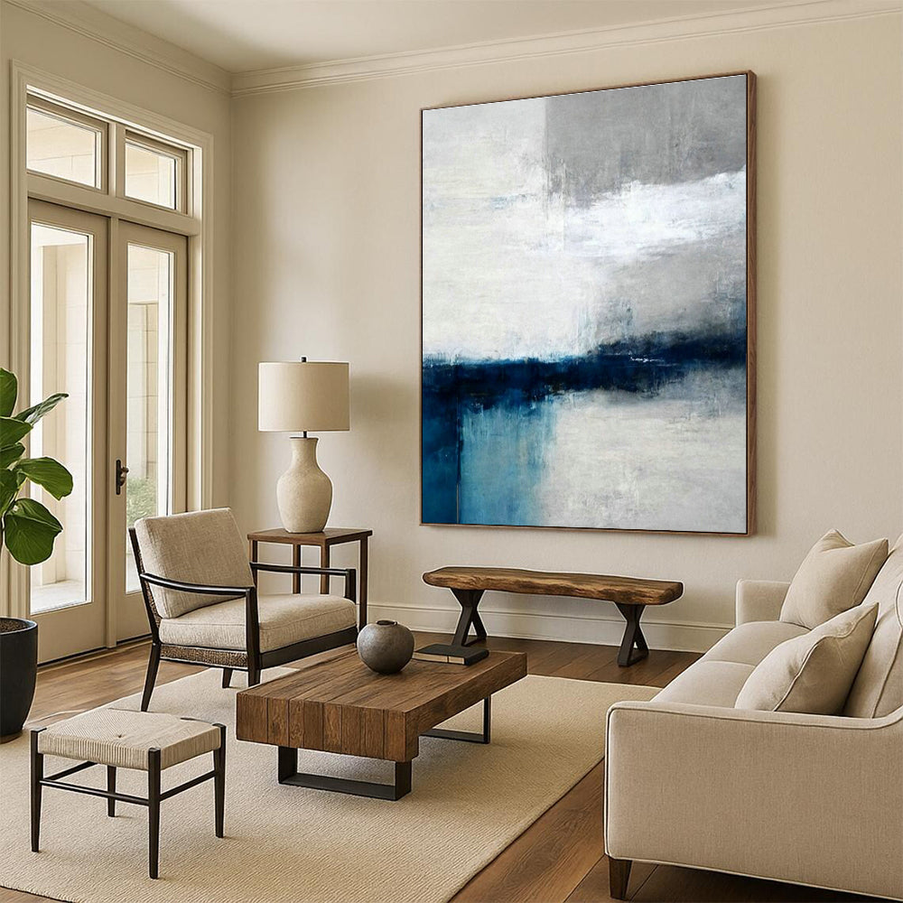Large Customizable Handmade Abstract Painting for Living Room Window Seat Wall and Bedroom Reading Nook Wall DLZ1930
